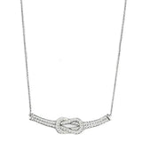 Alamode Rhodium Brass Necklace with Top Grade Crystal in Clear - Alamode - Flyclothing LLC