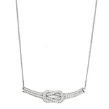 Alamode Rhodium Brass Necklace with Top Grade Crystal in Clear - Alamode - Flyclothing LLC