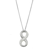 Alamode Rhodium Brass Necklace with Top Grade Crystal in Clear - Alamode - Flyclothing LLC