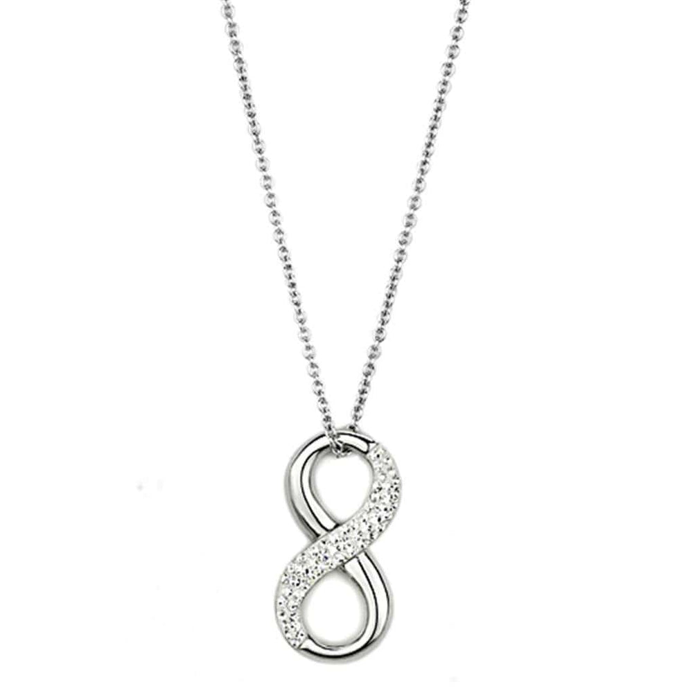 Alamode Rhodium Brass Necklace with Top Grade Crystal in Clear - Alamode