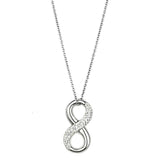 Alamode Rhodium Brass Necklace with Top Grade Crystal in Clear - Alamode