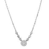 Alamode Rhodium Brass Necklace with AAA Grade CZ in Clear - Alamode - Flyclothing LLC