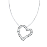 Alamode Rhodium Brass Necklace with AAA Grade CZ in Clear - Alamode