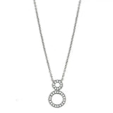 Alamode Rhodium Brass Necklace with AAA Grade CZ in Clear - Alamode - Flyclothing LLC
