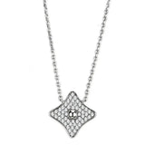 Alamode Rhodium Brass Necklace with AAA Grade CZ in Clear - Alamode - Flyclothing LLC