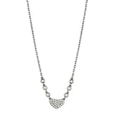 Alamode Rhodium Brass Necklace with AAA Grade CZ in Clear - Alamode