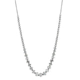 Alamode Rhodium Brass Necklace with AAA Grade CZ in Clear - Alamode - Flyclothing LLC