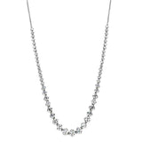 Alamode Rhodium Brass Necklace with AAA Grade CZ in Clear - Alamode - Flyclothing LLC