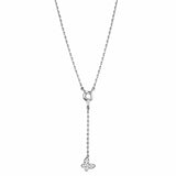 Alamode Rhodium Brass Necklace with AAA Grade CZ in Clear - Alamode