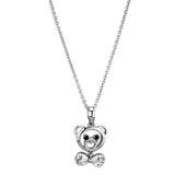 Alamode Rhodium Brass Necklace with AAA Grade CZ in Clear - Alamode - Flyclothing LLC