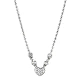 Alamode Rhodium Brass Necklace with AAA Grade CZ in Clear - Alamode