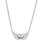 Alamode Rhodium Brass Necklace with AAA Grade CZ in Clear - Alamode - Flyclothing LLC