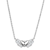 Alamode Rhodium Brass Necklace with AAA Grade CZ in Clear - Alamode