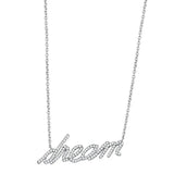 Alamode Rhodium Brass Necklace with AAA Grade CZ in Clear - Alamode - Flyclothing LLC