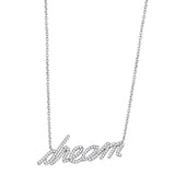 Alamode Rhodium Brass Necklace with AAA Grade CZ in Clear - Alamode