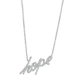 Alamode Rhodium Brass Necklace with AAA Grade CZ in Clear - Alamode - Flyclothing LLC