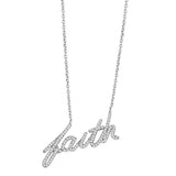 Alamode Rhodium Brass Necklace with AAA Grade CZ in Clear - Alamode - Flyclothing LLC