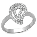 Alamode Rhodium Brass Ring with AAA Grade CZ in Clear - Alamode - Flyclothing LLC