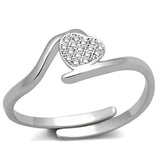 Alamode Rhodium Brass Ring with AAA Grade CZ in Clear - Alamode - Flyclothing LLC