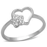 Alamode Rhodium Brass Ring with AAA Grade CZ in Clear - Alamode - Flyclothing LLC