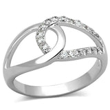 Alamode Rhodium Brass Ring with AAA Grade CZ in Clear - Alamode - Flyclothing LLC