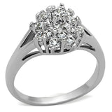 Alamode Rhodium Brass Ring with AAA Grade CZ in Clear - Alamode - Flyclothing LLC