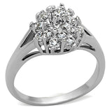 Alamode Rhodium Brass Ring with AAA Grade CZ in Clear - Alamode