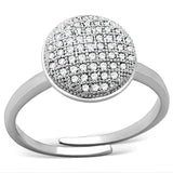 Alamode Rhodium Brass Ring with AAA Grade CZ in Clear - Alamode
