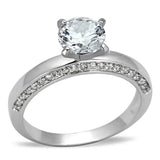 Alamode Rhodium Brass Ring with AAA Grade CZ in Clear - Alamode - Flyclothing LLC
