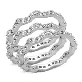 Alamode Rhodium Brass Ring with AAA Grade CZ in Clear - Alamode - Flyclothing LLC