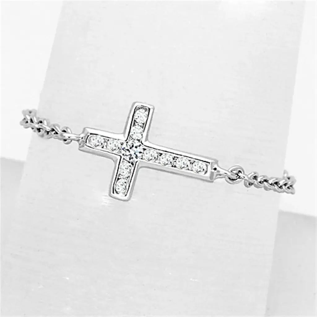 Alamode Rhodium Brass Ring with AAA Grade CZ in Clear - Alamode - Flyclothing LLC