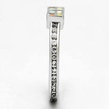 Alamode Rhodium Brass Ring with AAA Grade CZ in Clear - Alamode
