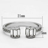 Alamode Rhodium Brass Ring with Top Grade Crystal in Clear - Alamode - Flyclothing LLC