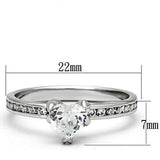 Alamode Rhodium Brass Ring with AAA Grade CZ in Clear - Alamode