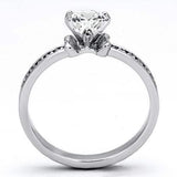 Alamode Rhodium Brass Ring with AAA Grade CZ in Clear - Alamode - Flyclothing LLC