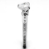 Alamode Rhodium Brass Ring with AAA Grade CZ in Clear - Alamode - Flyclothing LLC