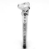 Alamode Rhodium Brass Ring with AAA Grade CZ in Clear - Alamode