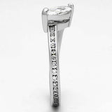 Alamode Rhodium Brass Ring with AAA Grade CZ in Clear - Alamode - Flyclothing LLC