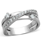 Alamode Rhodium Brass Ring with AAA Grade CZ in Clear - Alamode - Flyclothing LLC