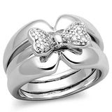Alamode Rhodium Brass Ring with AAA Grade CZ in Clear - Alamode