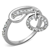 Alamode Rhodium Brass Ring with AAA Grade CZ in Clear - Alamode