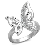 Alamode Rhodium Brass Ring with AAA Grade CZ in Clear - Alamode - Flyclothing LLC