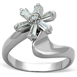 Alamode Rhodium Brass Ring with AAA Grade CZ in Clear - Alamode - Flyclothing LLC