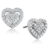 Alamode Rhodium Brass Earrings with AAA Grade CZ in Clear - Alamode - Flyclothing LLC