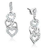 Alamode Rhodium Brass Earrings with AAA Grade CZ in Clear - Alamode - Flyclothing LLC
