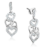 Alamode Rhodium Brass Earrings with AAA Grade CZ in Clear - Alamode