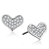 Alamode Rhodium Brass Earrings with AAA Grade CZ in Clear - Alamode - Flyclothing LLC