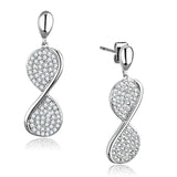 Alamode Rhodium Brass Earrings with AAA Grade CZ in Clear - Alamode