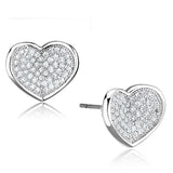Alamode Rhodium Brass Earrings with AAA Grade CZ in Clear - Alamode - Flyclothing LLC