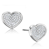 Alamode Rhodium Brass Earrings with AAA Grade CZ in Clear - Alamode